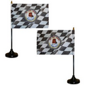 Double Sided Stick Flag with Black Wooden